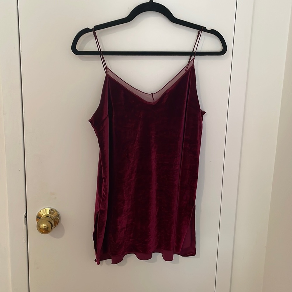 Free People Intimately maroon velvet tank top size S